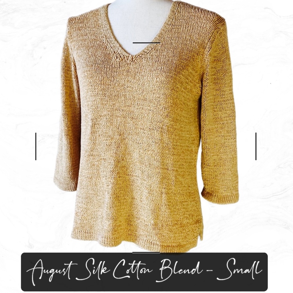 August Silk 3/4 Sleeve Sweater Gorgeous - Small